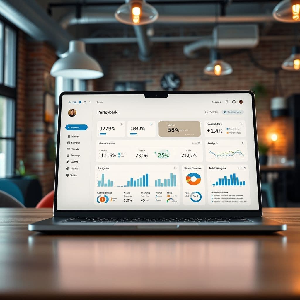 Conceptual interface of a business management platform.