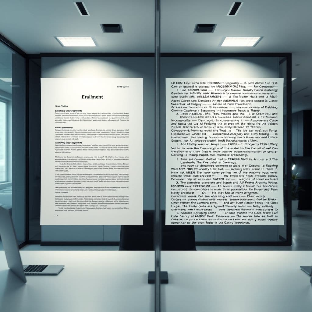 Side-by-side comparison showing clean text vs text with AI watermark formatting issues