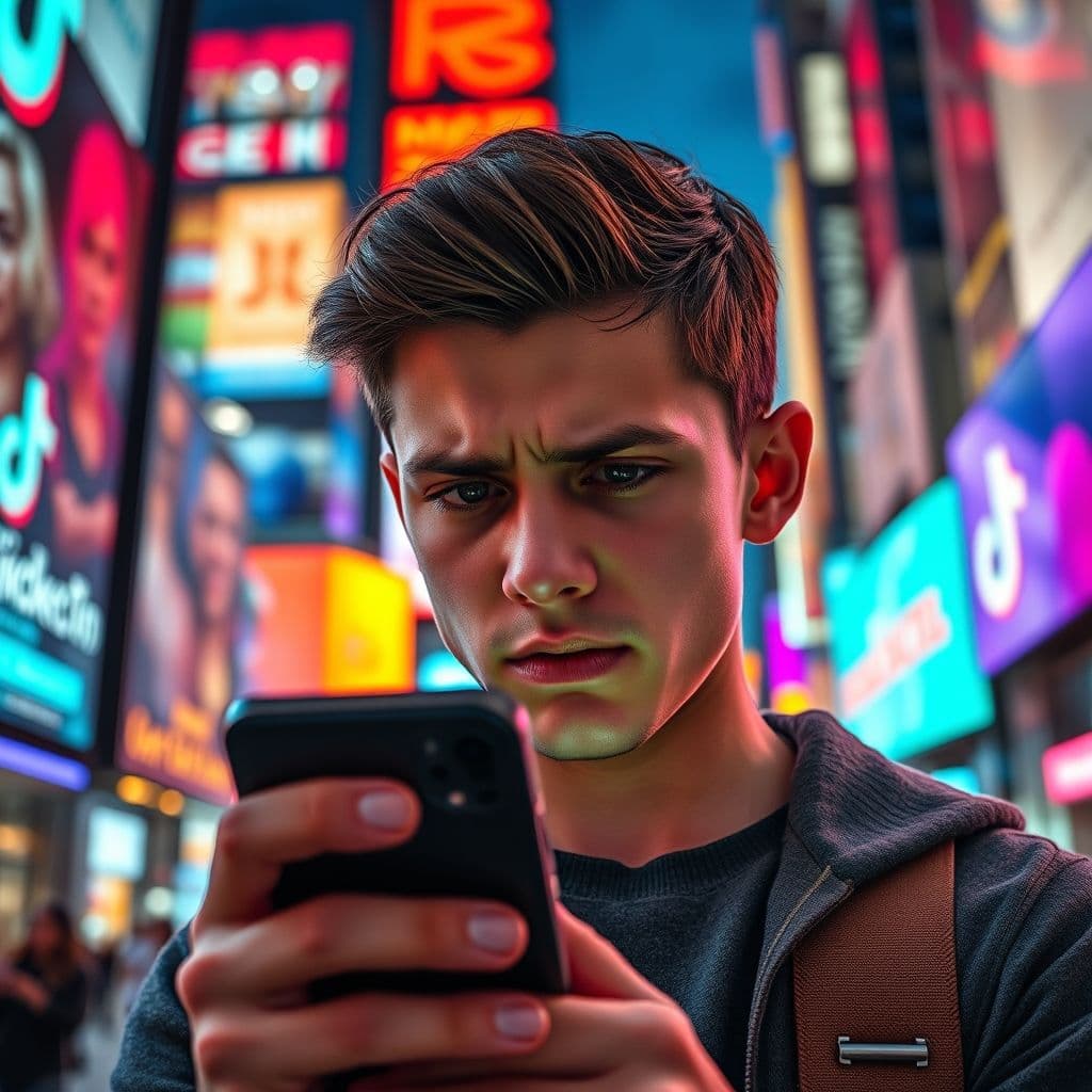 Frustrated TikTok creator struggling with low views and followers.