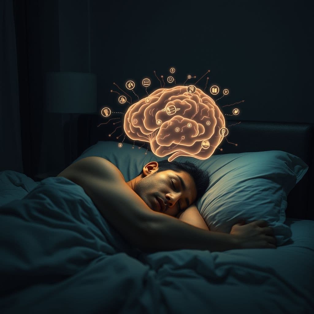 A person struggling with sleeplessness due to overthinking.