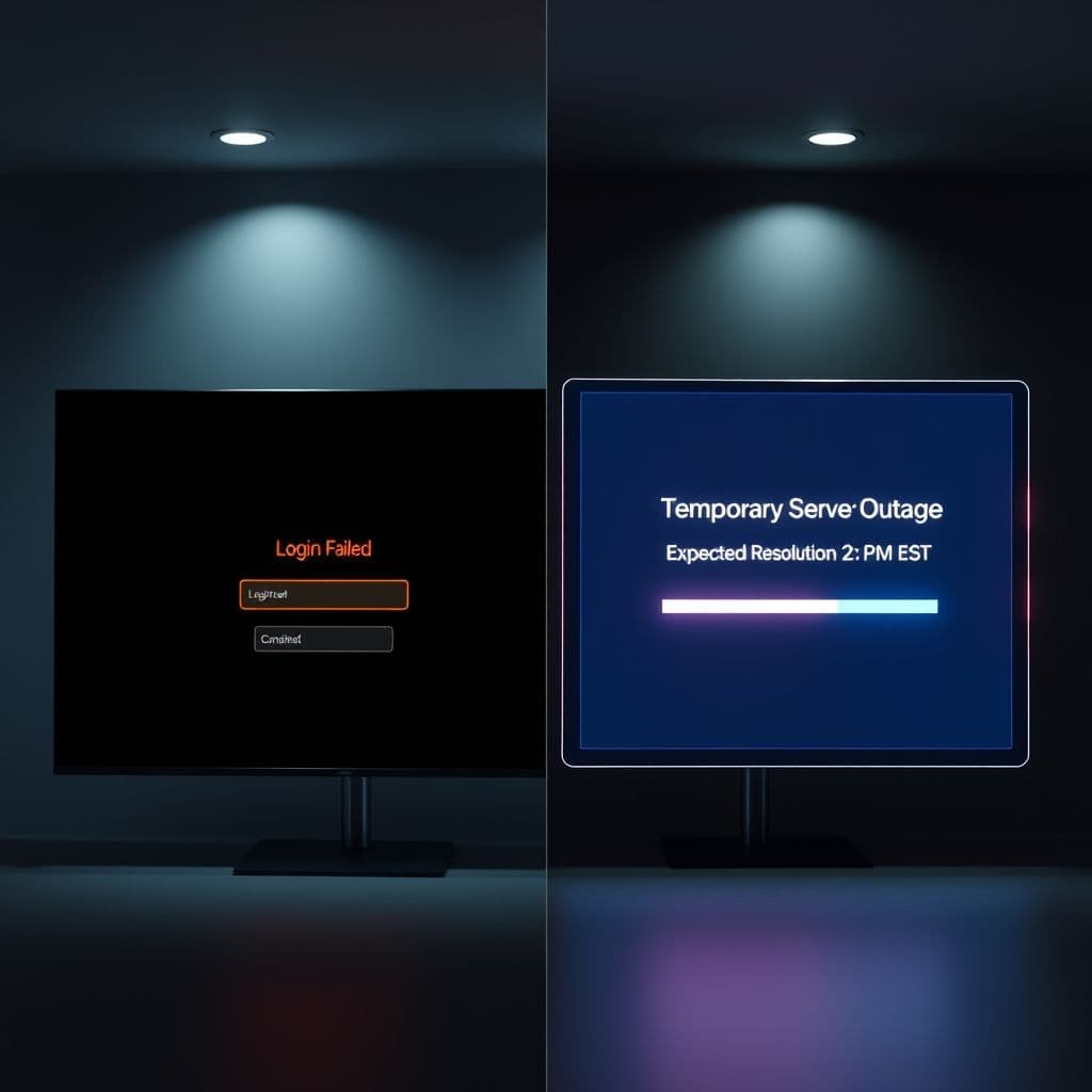 Side-by-side comparison of current vague error message vs potential clear outage notification