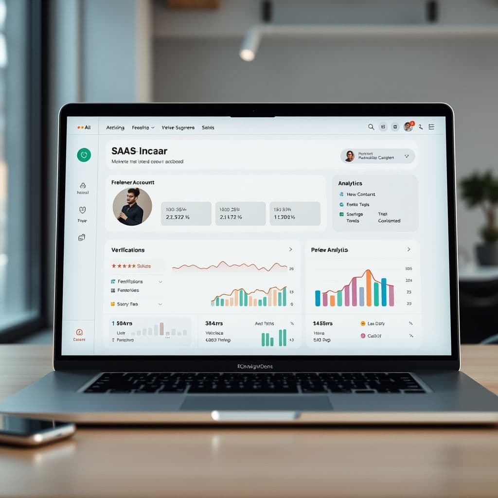 Conceptual interface of a freelancer SaaS dashboard.