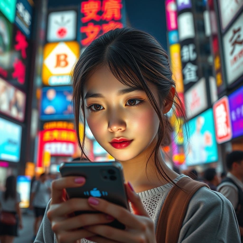 A young person interacting with a chatbot on a smartphone for emotional support.