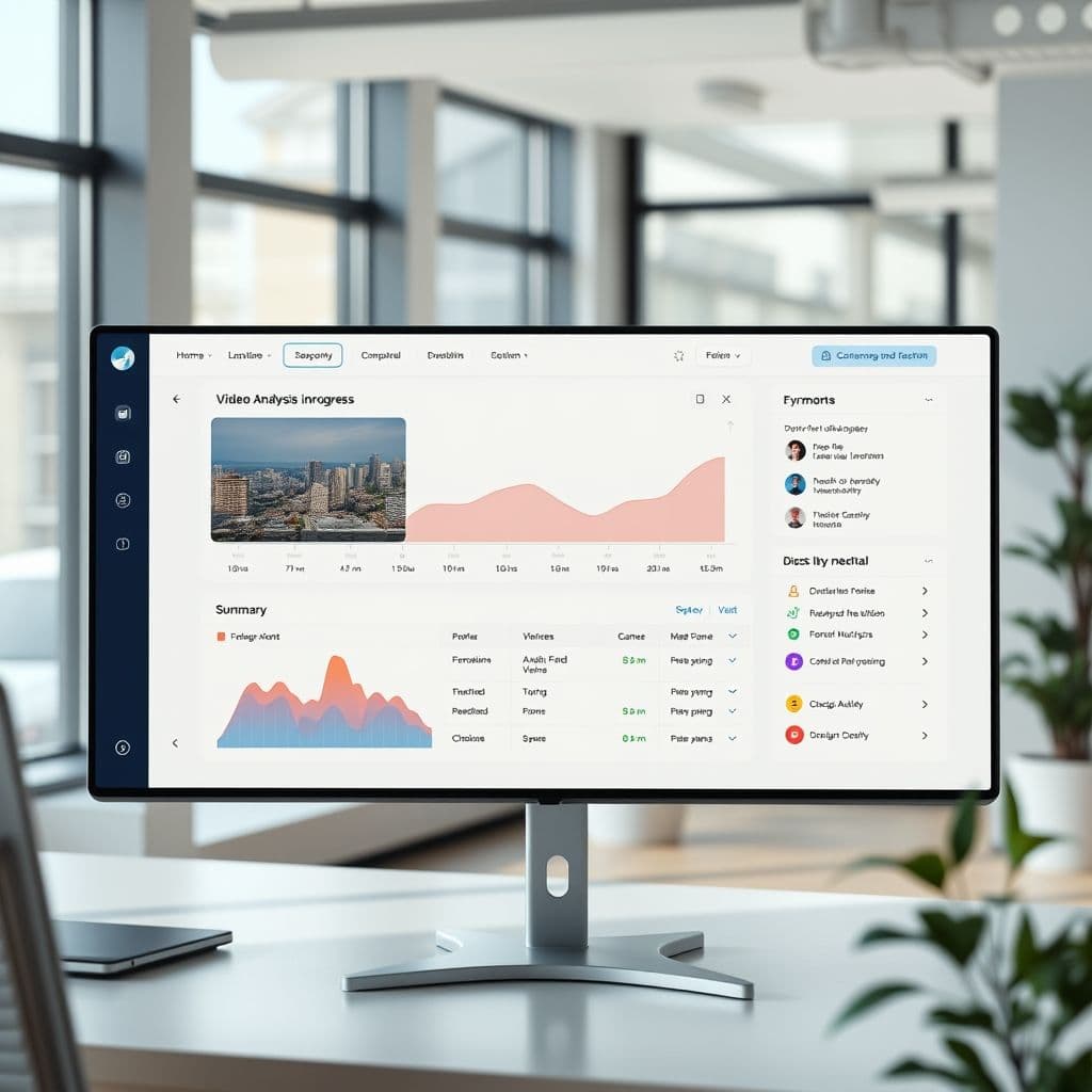 Conceptual interface of video summarization SaaS dashboard.