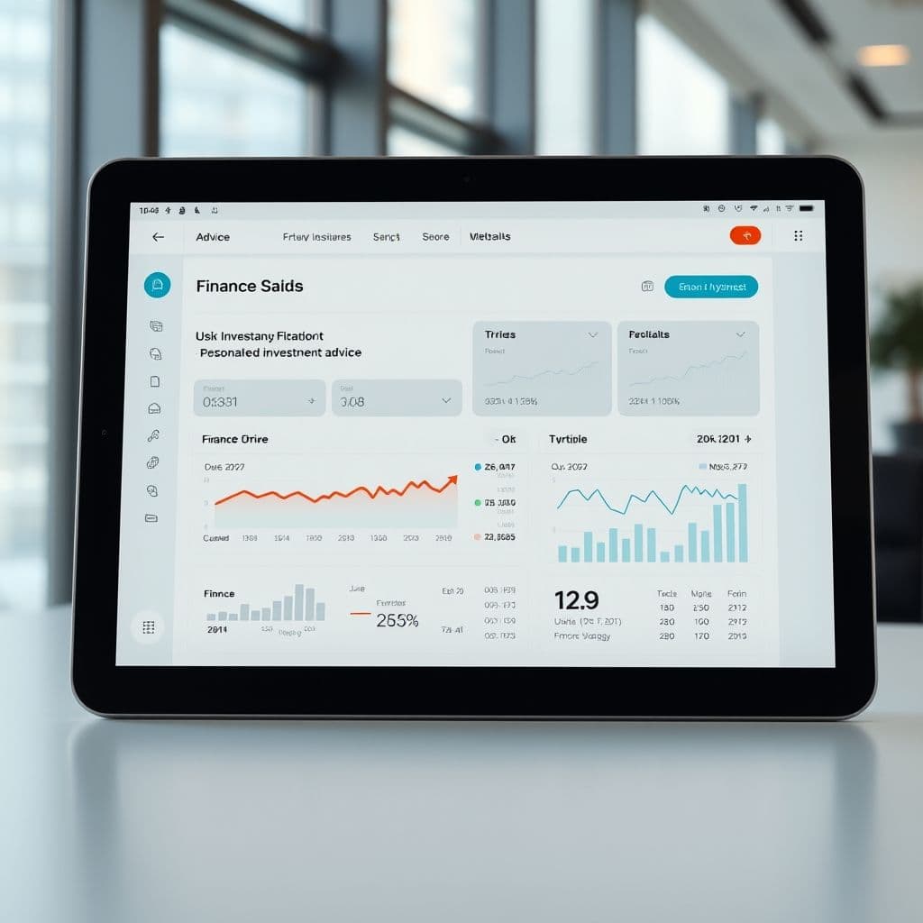 Mock-up of the SaaS platform's dashboard showing personalized investment advice.