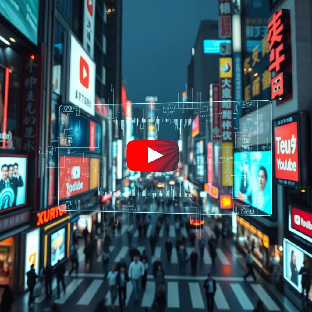 Conceptual image of AI analyzing video content for summarization.