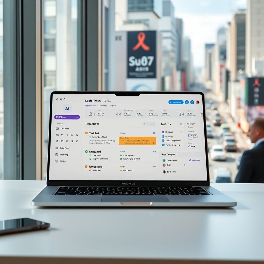 A sleek SaaS dashboard for time and task management.