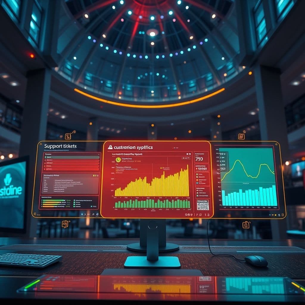 Conceptual dashboard of customer service SaaS platform